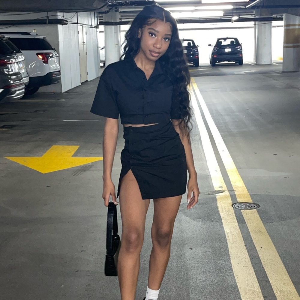 WHITE FOX Love Triangle Mini Dress Black